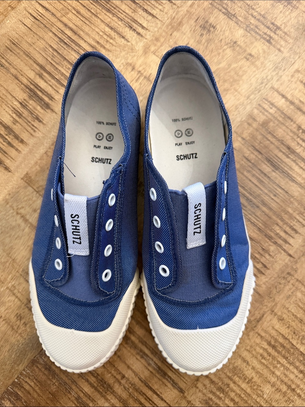 SCHUTZ MASSEY LONA/ELAST/JEANS/WHIT Denim Sneakers - Picture 7 of 13